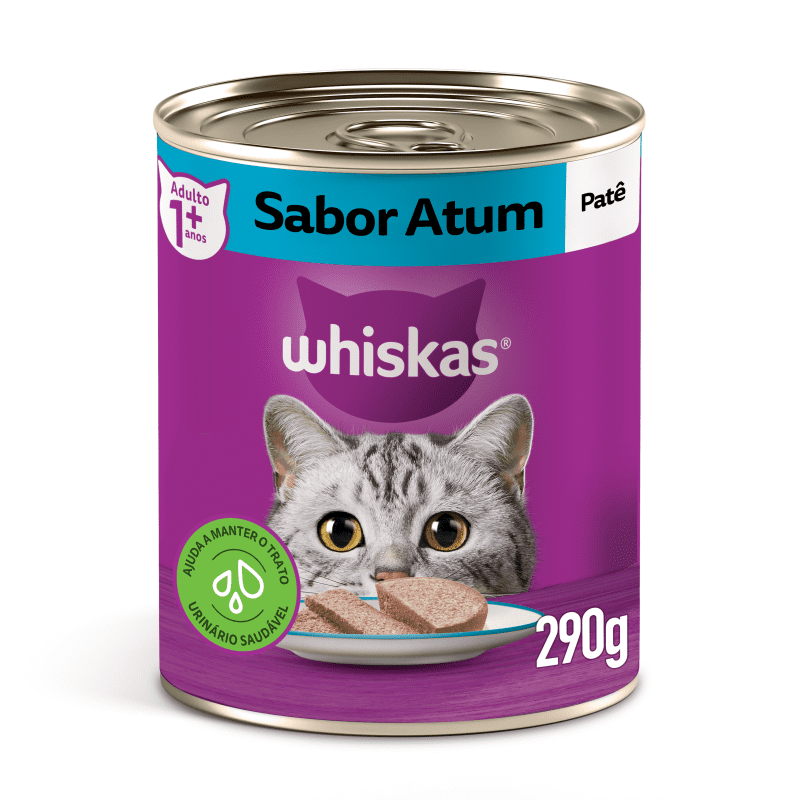 Embalagem de Whiskas Lata Patê de Atum para Gatos Adultos