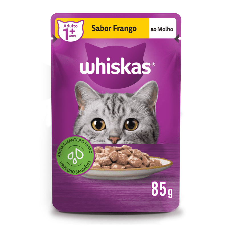 Embalagem de Whiskas Sachê Frango ao Molho para Gatos Adultos