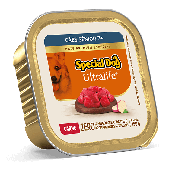 Embalagem de Patê Special Dog Ultralife Sênior Sabor Carne