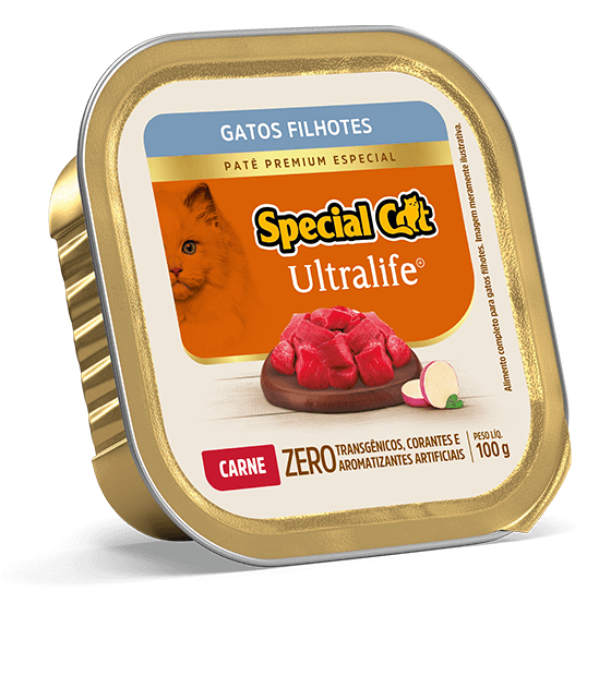 Embalagem de Patê Special Cat Ultralife Filhotes Sabor Carne