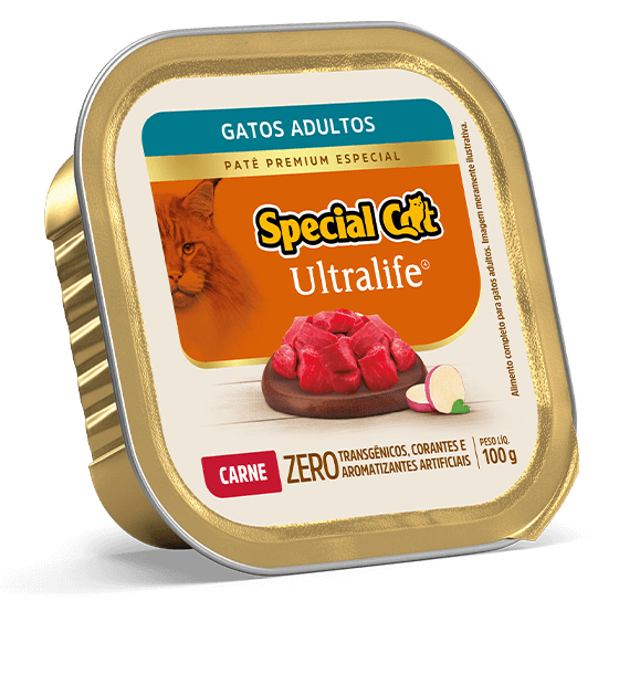 Embalagem de Patê Special Cat Ultralife Adultos Sabor Carne
