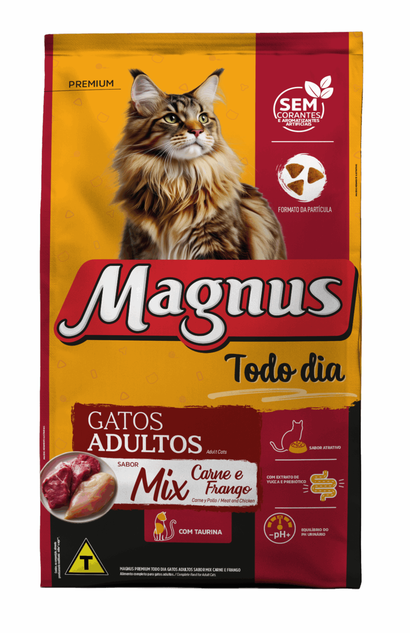 Embalagem de Magnus Premium Todo Dia Gatos Adultos Sabor Mix Carne e Frango