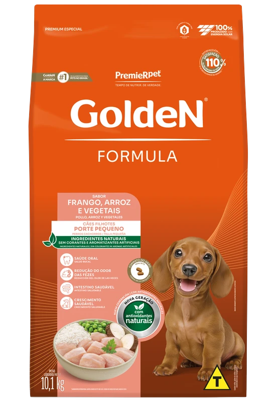 Embalagem de GoldeN Formula Cães Filhotes Porte Pequeno Frango & Arroz