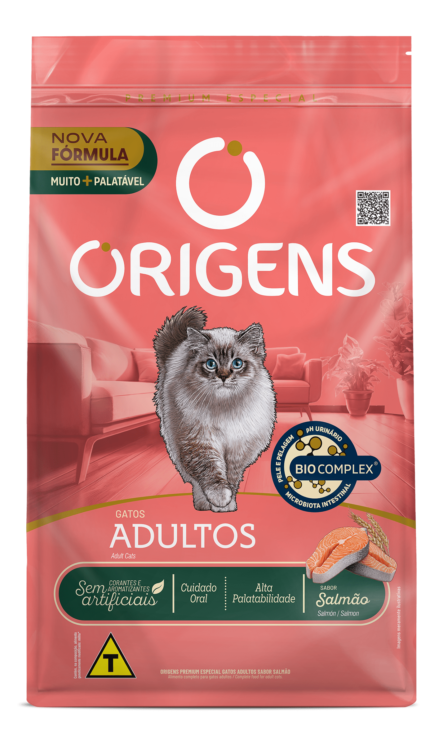 Embalagem de Origens Premium Especial Gatos Adultos Sabor Salmão