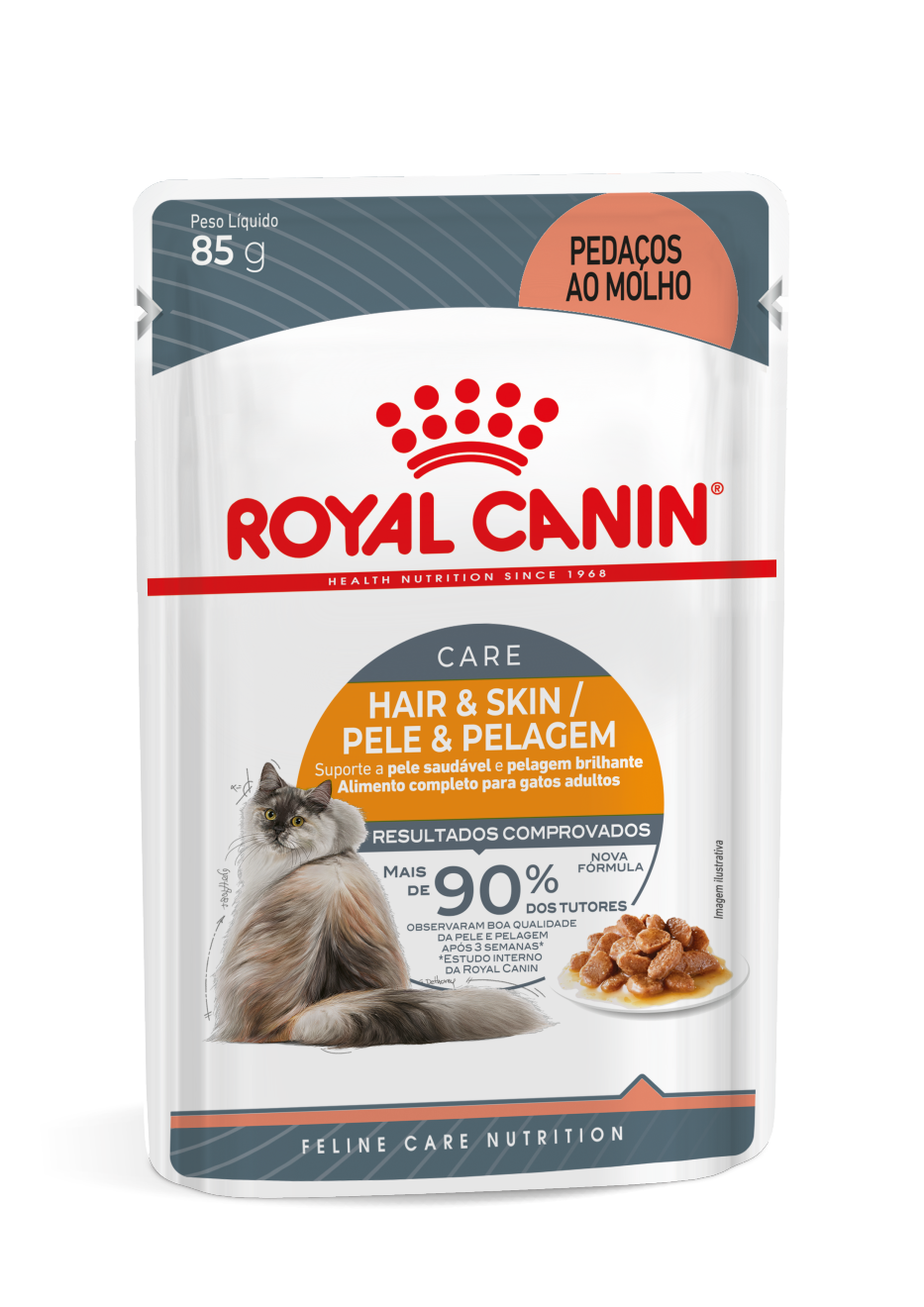 Embalagem de Royal Canin Hair & Skin e Pele e Pelagem - Patê