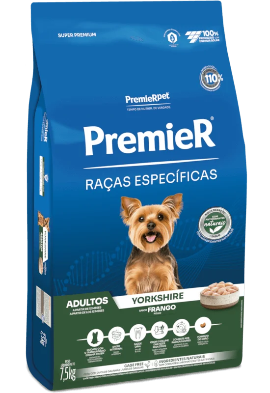 Embalagem de PremieR Raças Específicas Yorkshire Adultos Porte Pequeno Frango