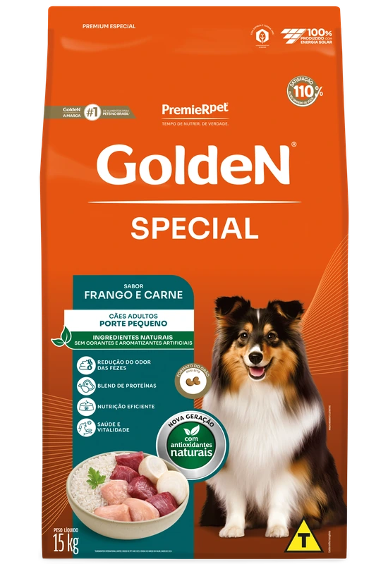 Embalagem de GoldeN Special Cães Adultos Porte Pequeno Frango e Carne