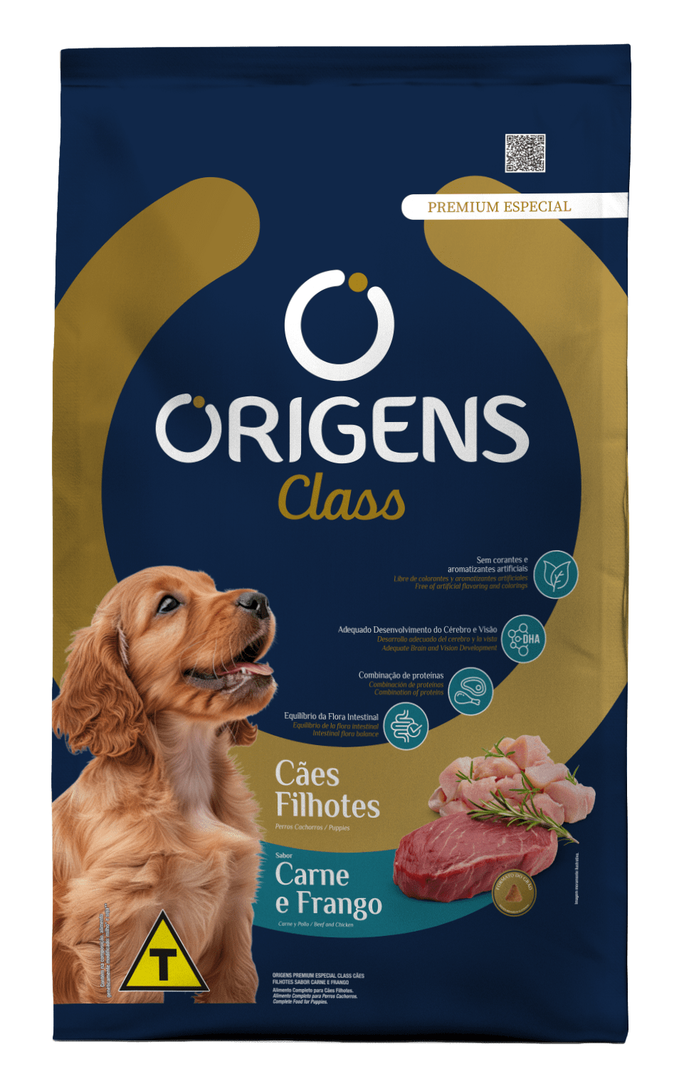 Embalagem de Origens Premium Especial Class Cães Filhotes Sabor Carne e Frango