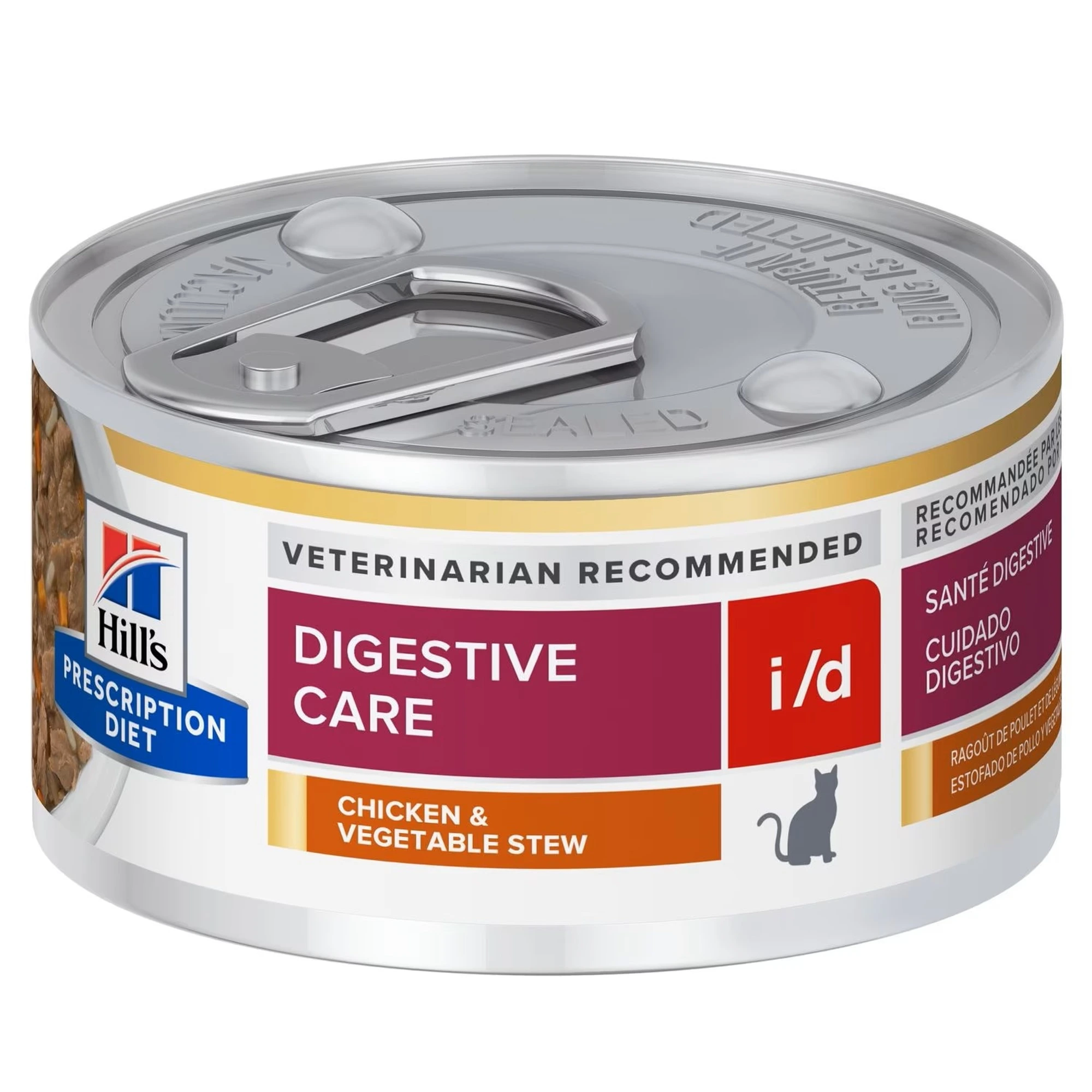 Packshot oficial de Hill's Prescription Diet i/d para Gatos Adultos Cuidado Digestivo Lata