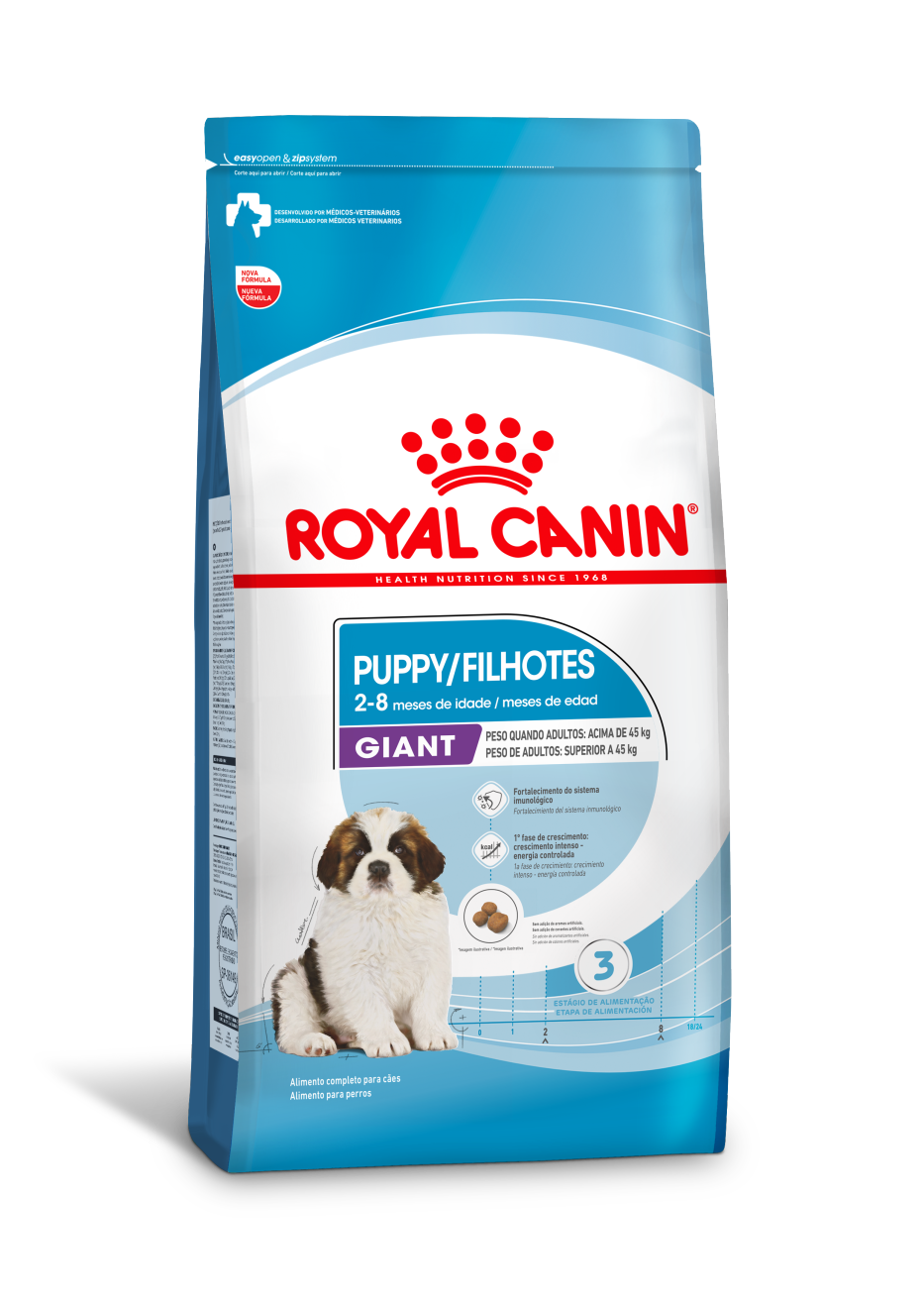 Embalagem de Royal Canin Giant Filhotes e Puppy