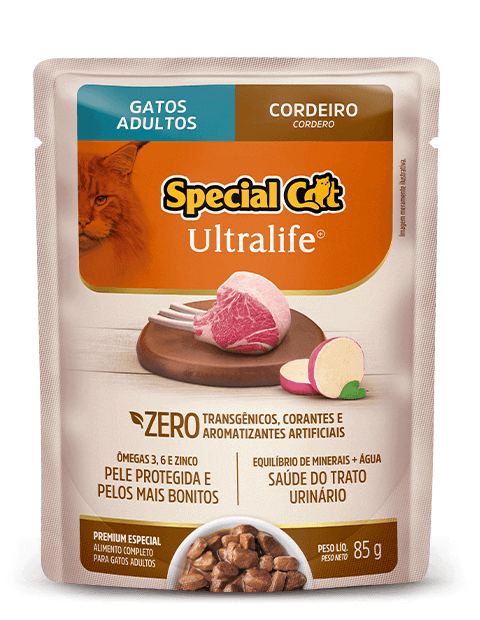 Embalagem de Special Cat Ultralife Gatos Adultos Sabor Cordeiro (Sachê)