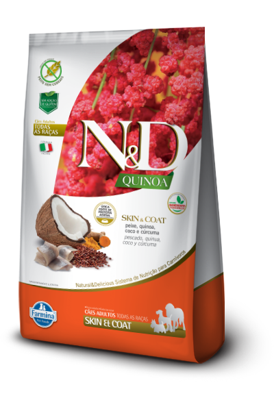 Embalagem de N&D Quinoa Canine Skin & Coat Peixe