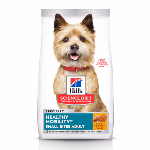 Embalagem de Hill's Science Diet Mobilidade Saudável Pedaços Pequenos Cães Adultos
