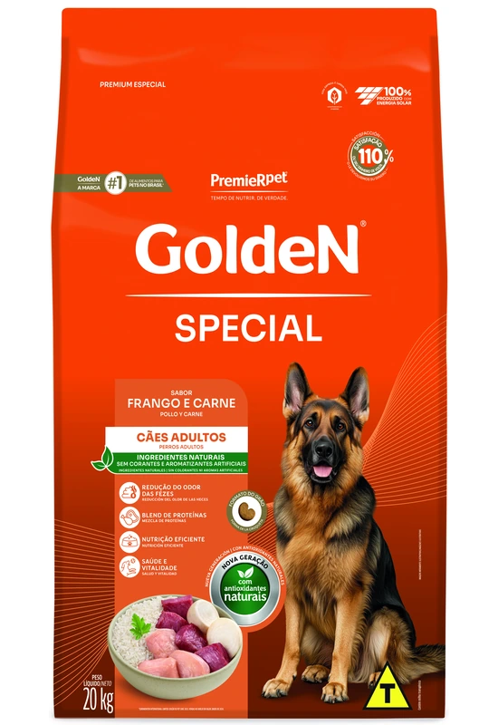 Embalagem de GoldeN Special Cães Adultos Frango e Carne